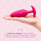 B-Vibe™ b-Vibe Bump Texture Plug, Small Vibrating Silicone Butt Cerise