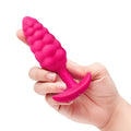 B-Vibe™ b-Vibe Bump Texture Plug, Small Vibrating Silicone Butt Cerise