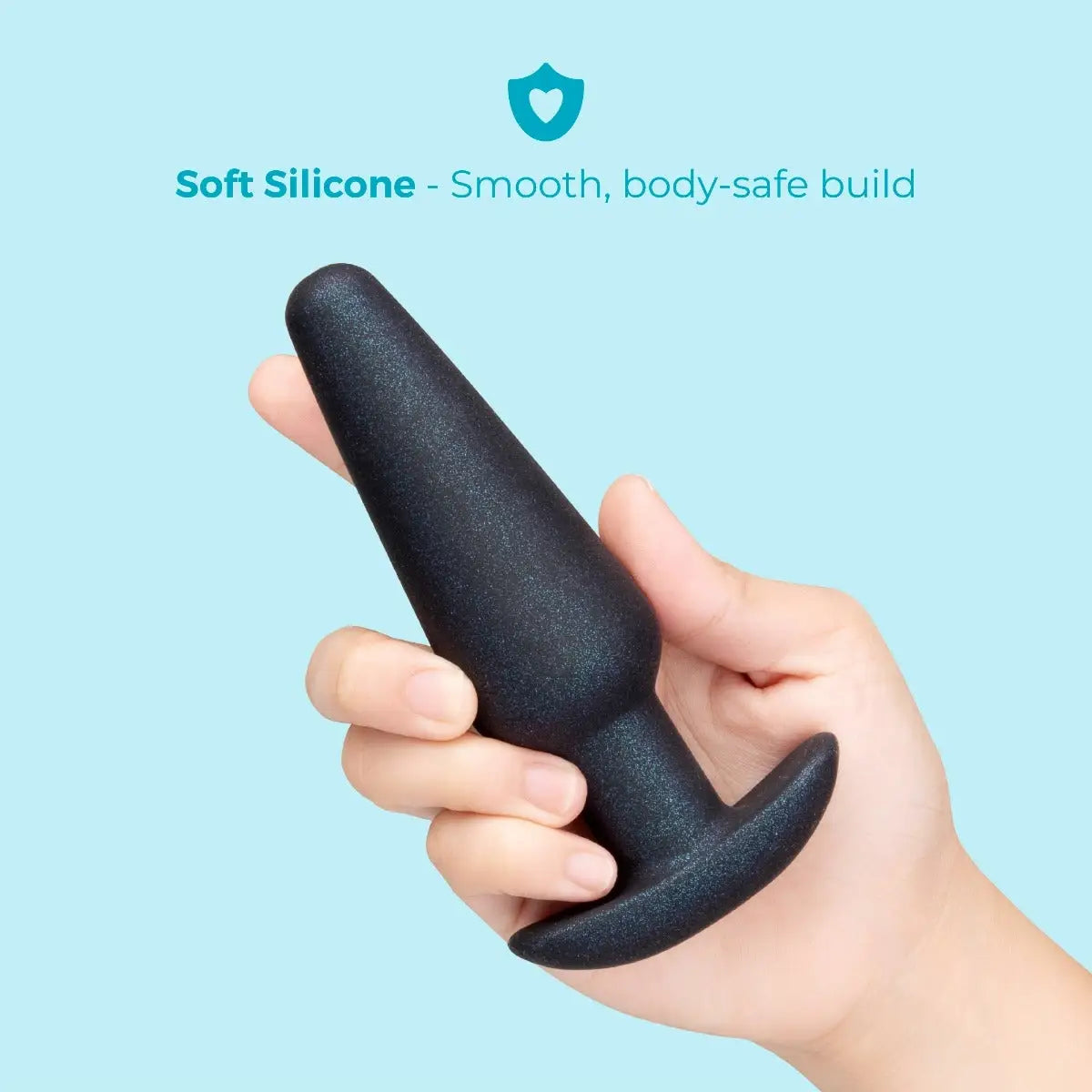 B-Vibe™ b-Vibe Butties Hefty Weighted Silicone Butt Plug - 5.5’’ Premium Anal Toy Blue