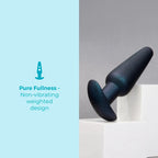 B-Vibe™ b-Vibe Butties Hefty Weighted Silicone Butt Plug - 5.5’’ Premium Anal Toy Blue