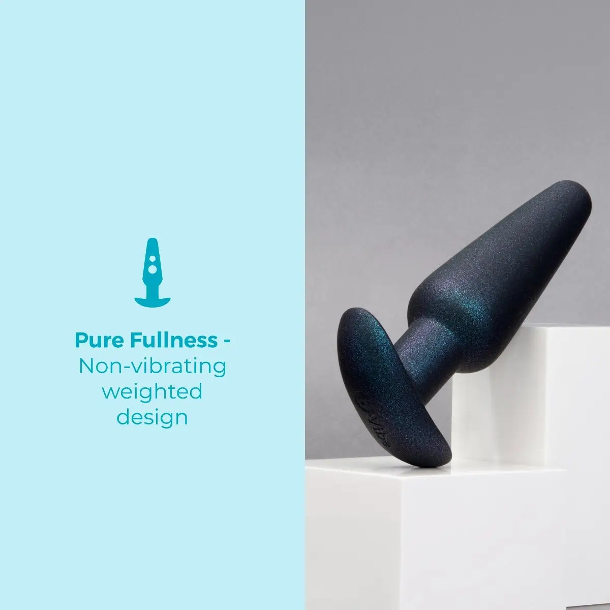 B-Vibe™ b-Vibe Butties Hefty Weighted Silicone Butt Plug - 5.5’’ Premium Anal Toy Blue