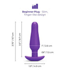 B-Vibe™ b-Vibe Butties Rookie Beginner Silicone Butt Plug - Purple