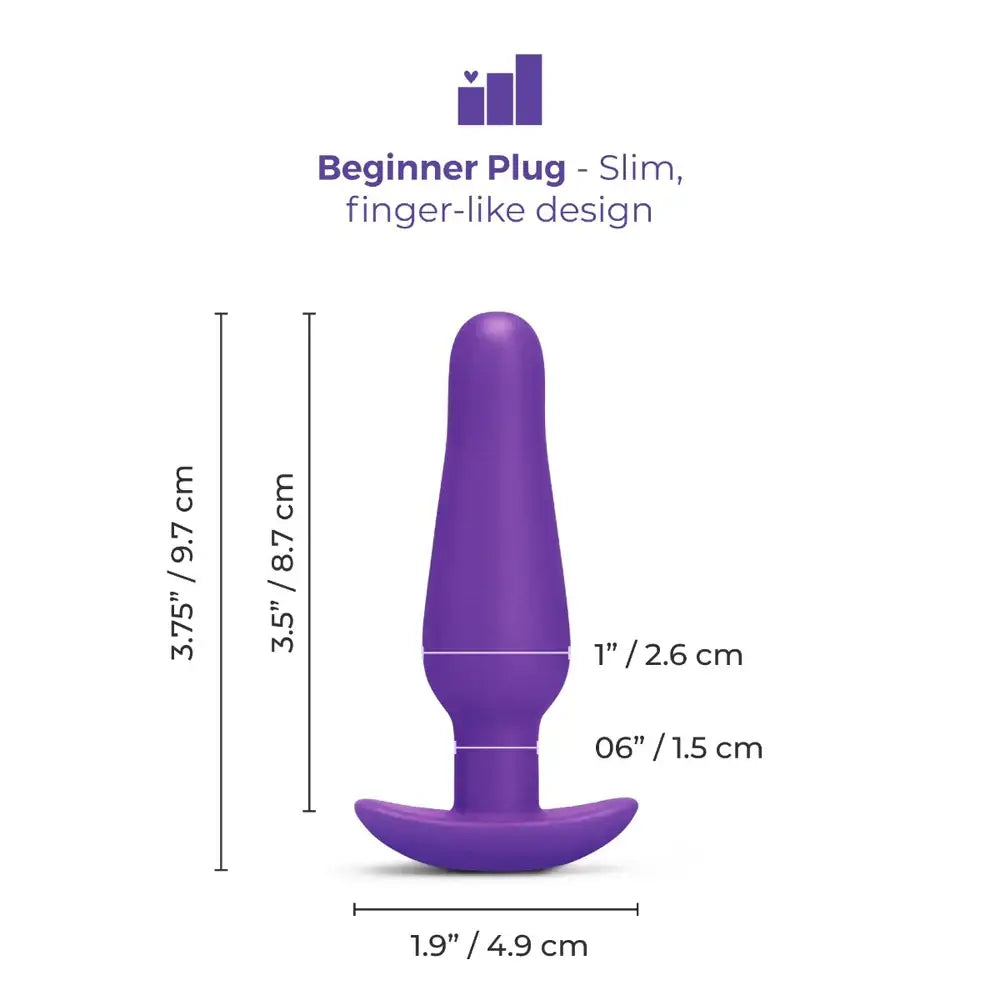B-Vibe™ b-Vibe Butties Rookie Beginner Silicone Butt Plug - Purple