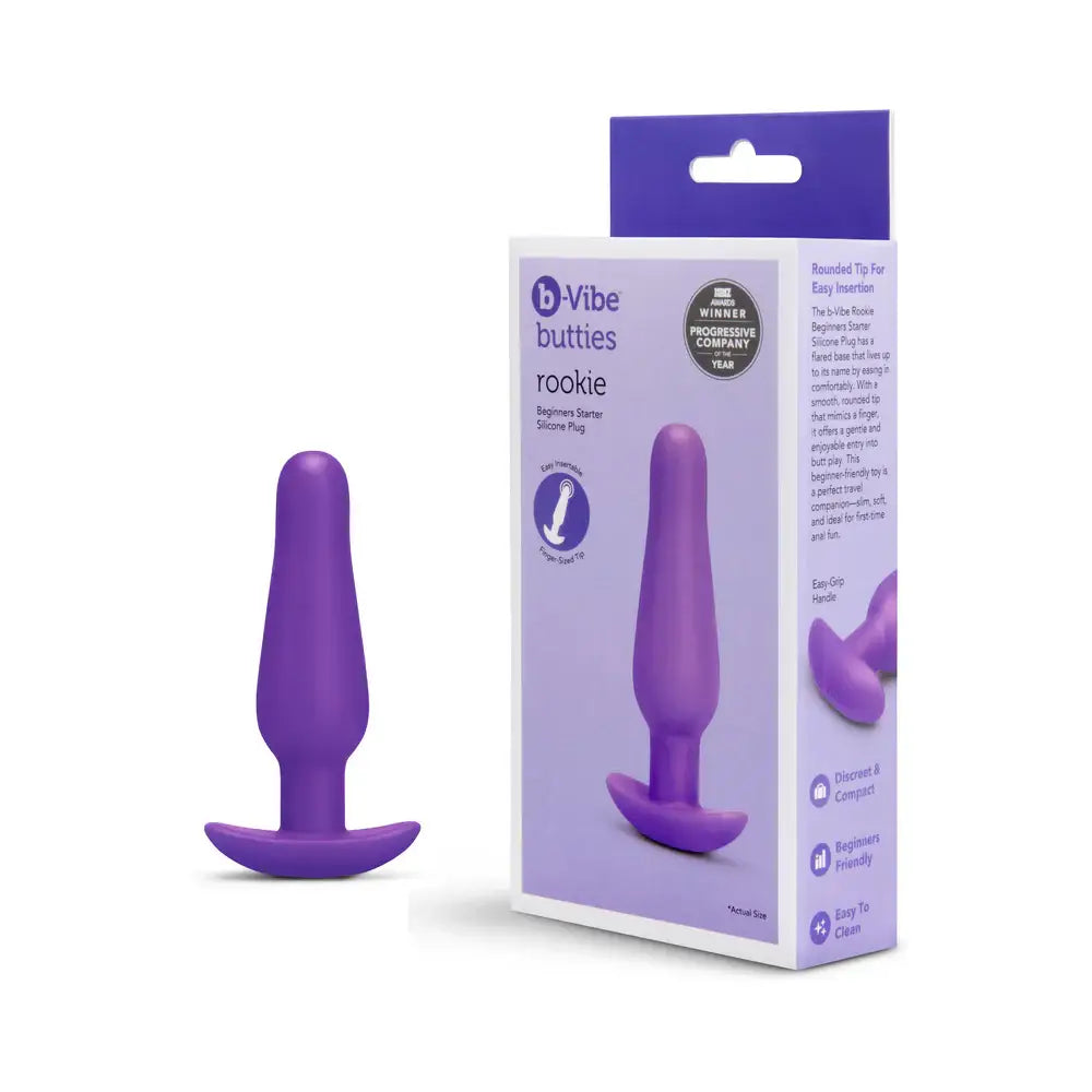B-Vibe™ b-Vibe Butties Rookie Beginner Silicone Butt Plug - Purple