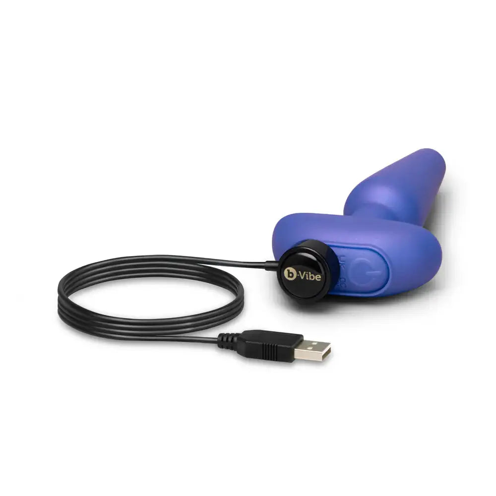 B-Vibe™ b-Vibe Butties Shake Slimline Vibrating Butt Plug - Rechargeable Prostate Massager Periwinkle