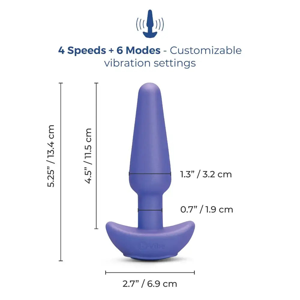 B-Vibe™ b-Vibe Butties Shake Slimline Vibrating Butt Plug - Rechargeable Prostate Massager Periwinkle