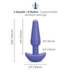 B-Vibe™ b-Vibe Butties Shake Slimline Vibrating Butt Plug - Rechargeable Prostate Massager Periwinkle