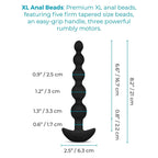 B-Vibe™ B-Vibe Cinco Remote Vibrating Anal Beads - 5 with 3 Motors & Wireless Control Black