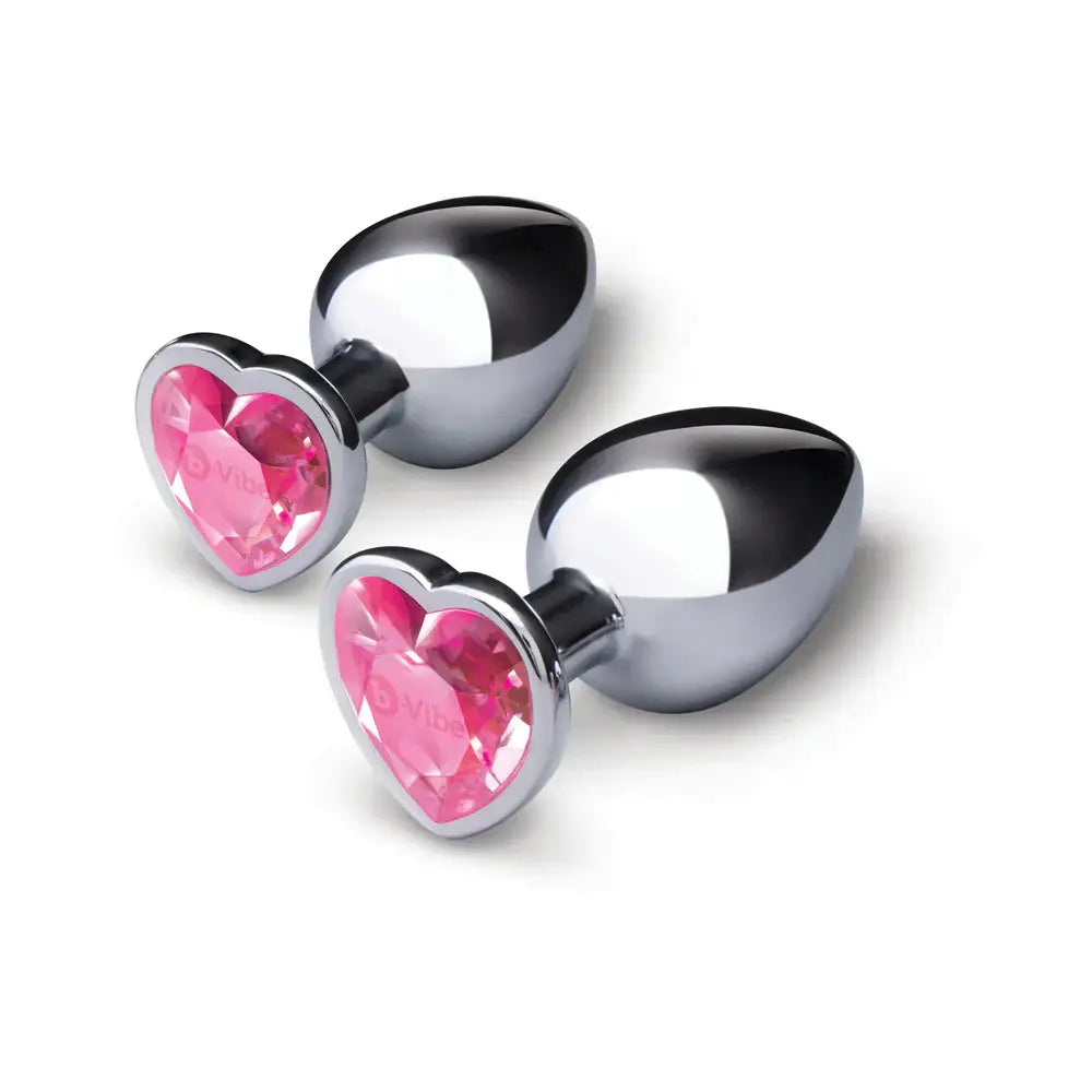 b-Vibe™ Jewel Heart Metal Butt Plug Training Set - Rolik®