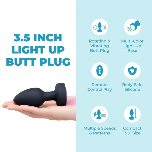 B-Vibe™ b-Vibe Light-Up Butt Plug – Vibrating Rotating & Remote Control Black