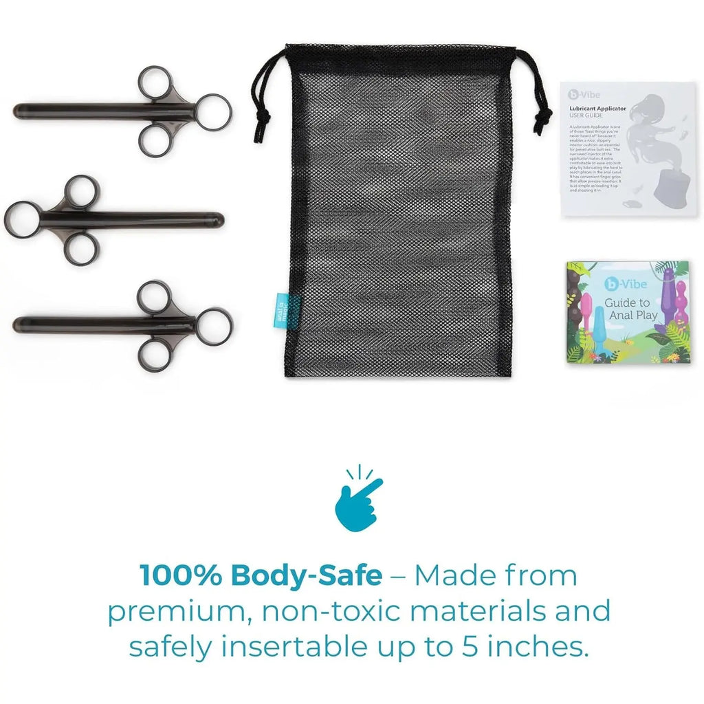 B-Vibe™ B-Vibe Personal Lubricant Applicator 3-Pack - Mess-Free Internal Lube Application Black