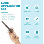 B-Vibe™ B-Vibe Personal Lubricant Applicator 3-Pack - Mess-Free Internal Lube Application Black
