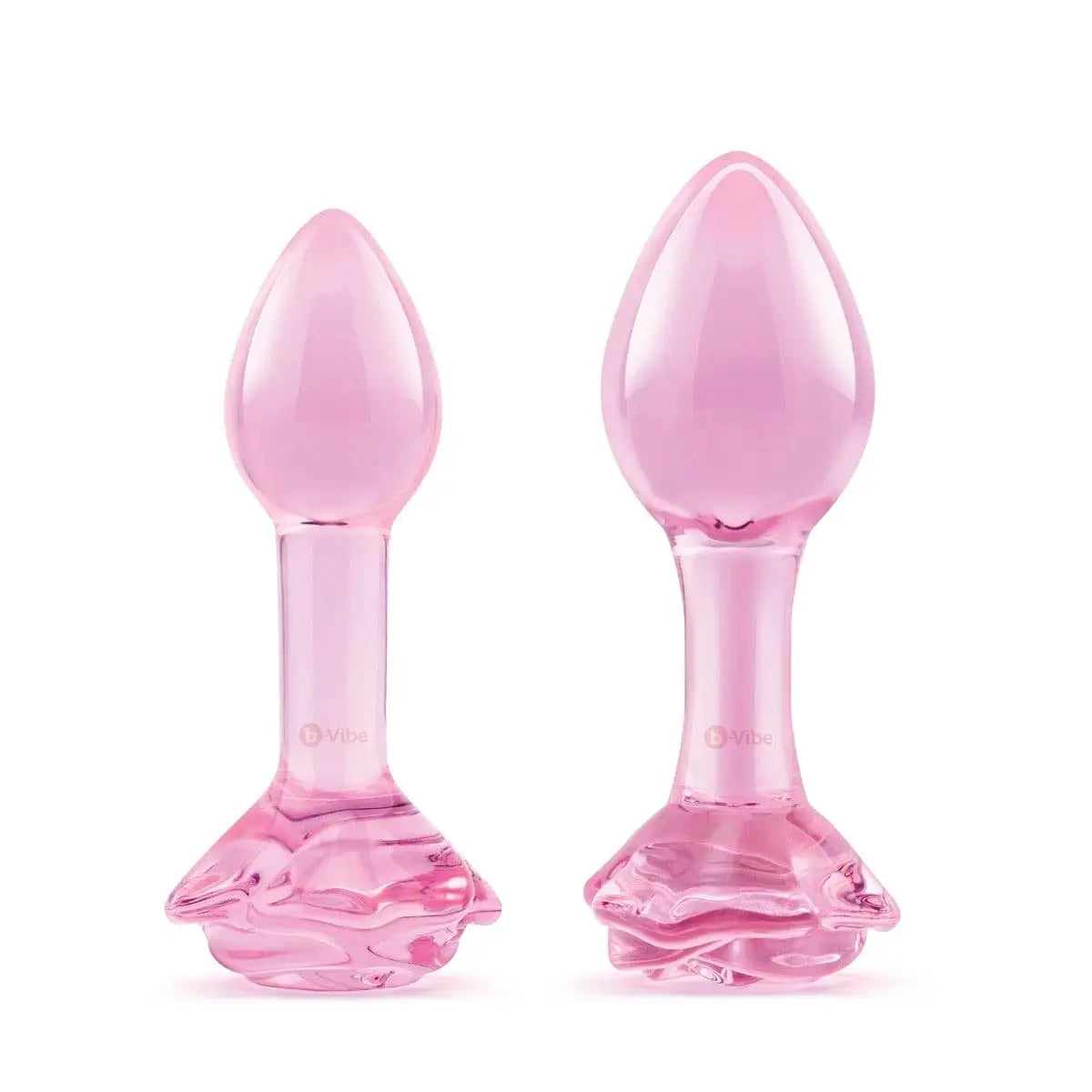 B-Vibe™ Pink Roses Glass Butt Plug Training Set - Rolik®