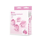 B-Vibe™ Pink Roses Glass Butt Plug Training Set - Rolik®