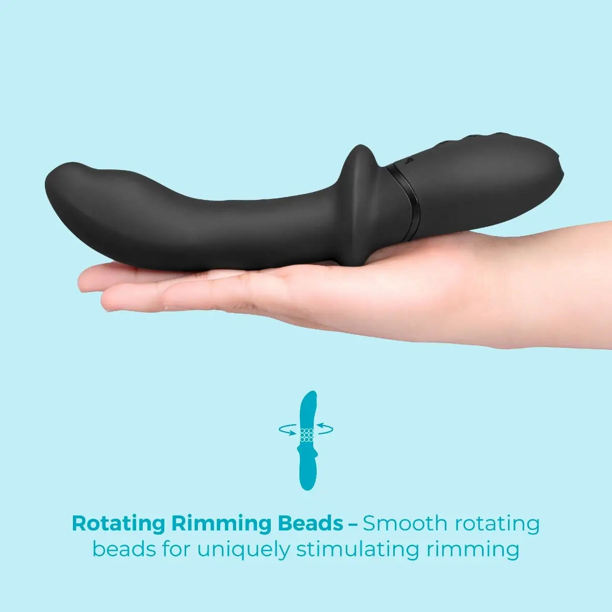 B-Vibe™ b-Vibe Rimming P-Spot Vibe - Dual Rotating & Vibrating Prostate Massager Black