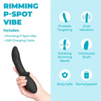 B-Vibe™ b-Vibe Rimming P-Spot Vibe - Dual Rotating & Vibrating Prostate Massager Black