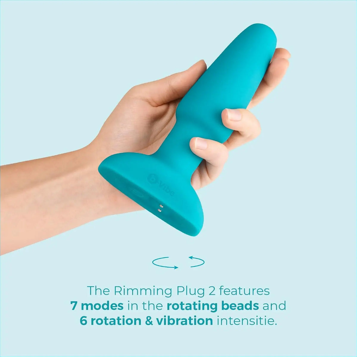 B-Vibe™ B-Vibe Rimming Plug 2 - Rotating Beads & Vibration Remote Control Medium