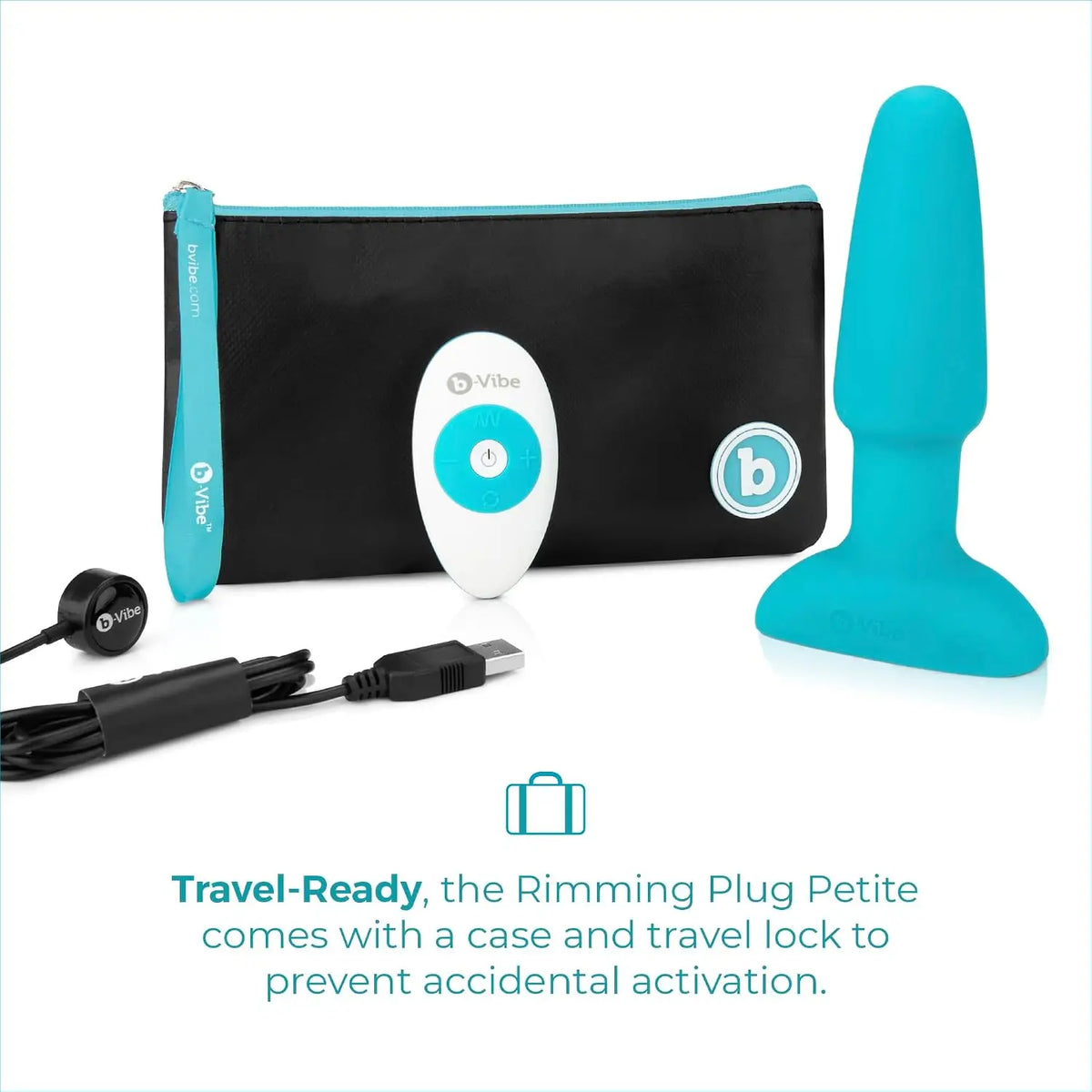 B-Vibe™ B-Vibe Rimming Plug 2 - Rotating Beads & Vibration Remote Control Medium
