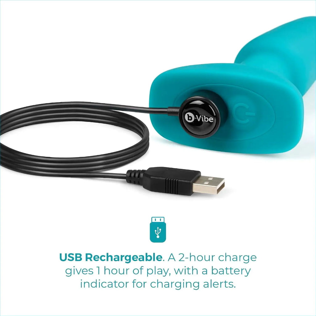 B-Vibe™ B-Vibe Rimming Plug 2 - Rotating Beads & Vibration Remote Control Medium
