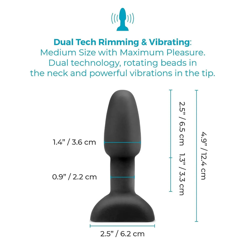 B-Vibe™ B-Vibe Rimming Plug Petite - Rotating Beads & Vibration Remote Control Small