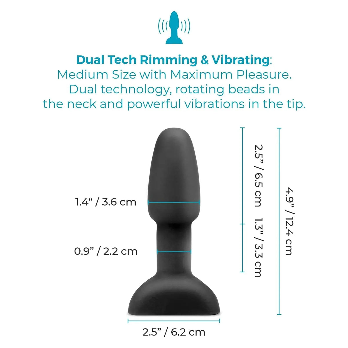 B-Vibe™ B-Vibe Rimming Plug Petite - Rotating Beads & Vibration Remote Control Small