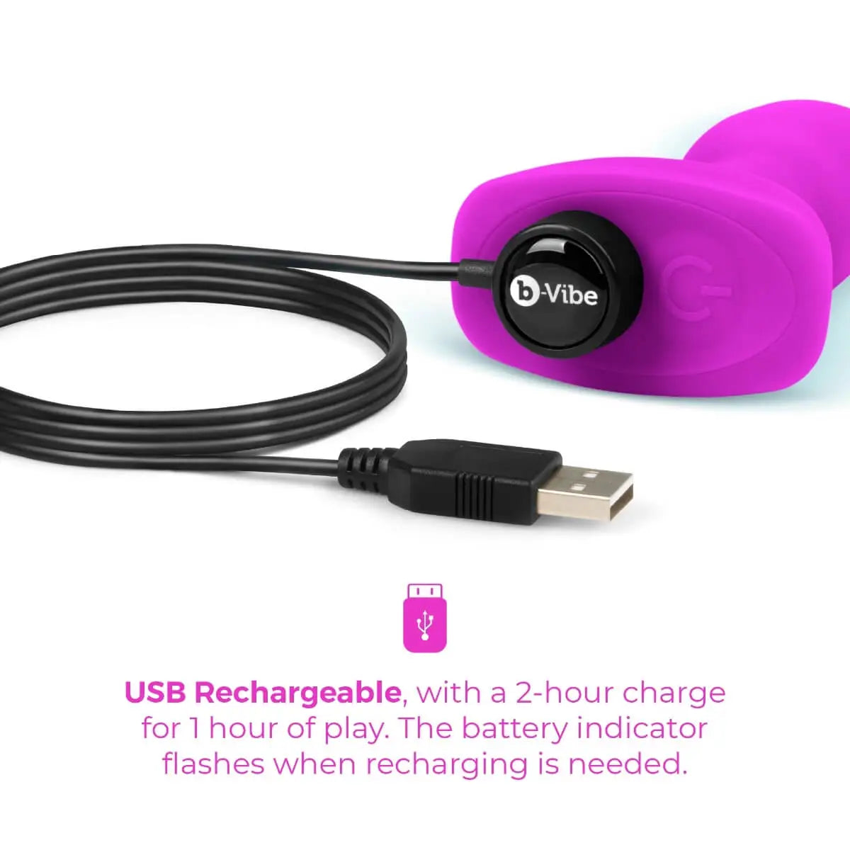 B-Vibe™ B-Vibe Rimming Plug Petite - Rotating Beads & Vibration Remote Control Small