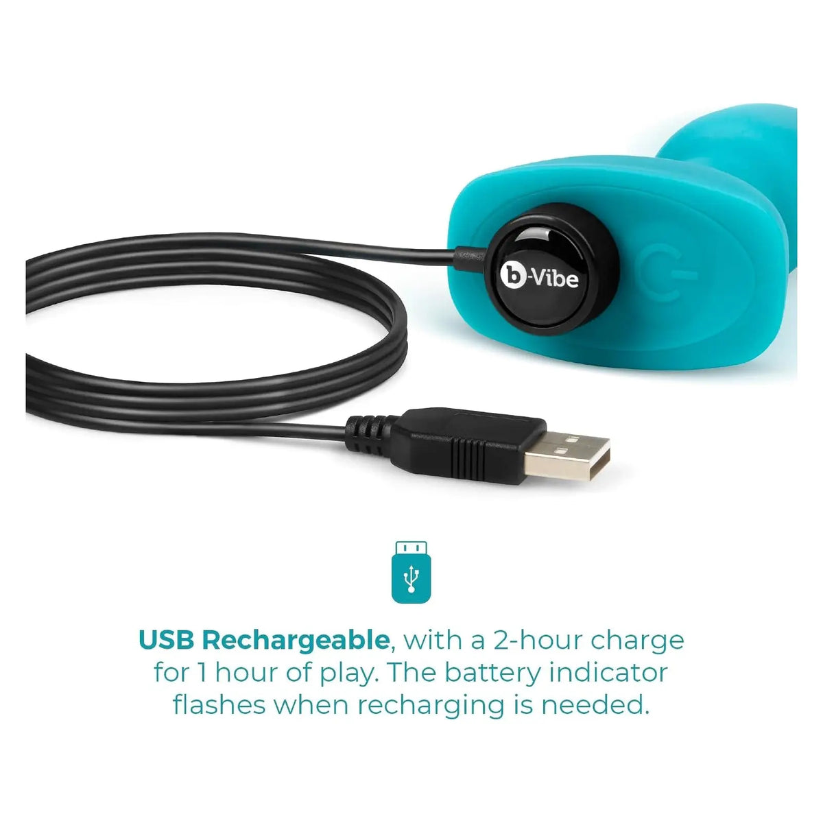 B-Vibe™ B-Vibe Rimming Plug Petite - Rotating Beads & Vibration Remote Control Small