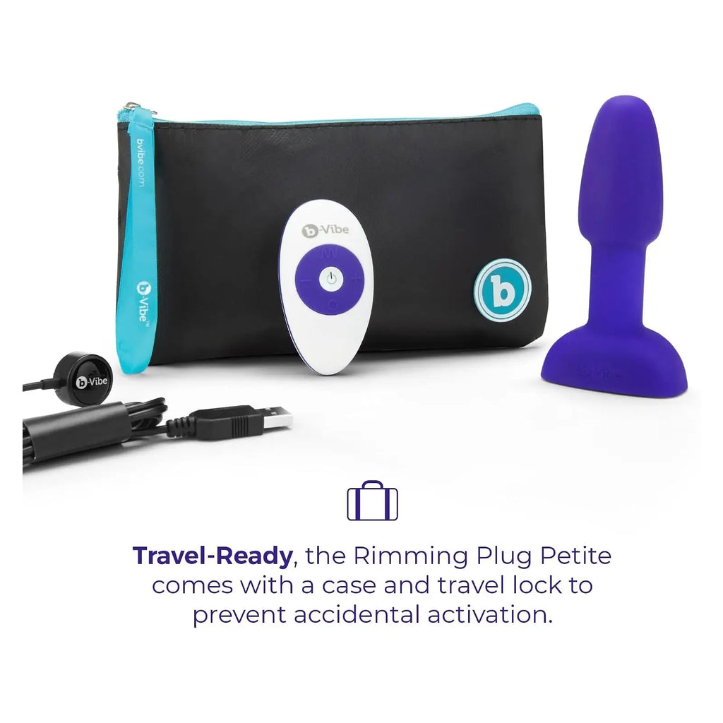B-Vibe™ B-Vibe Rimming Plug Petite - Rotating Beads & Vibration Remote Control Small