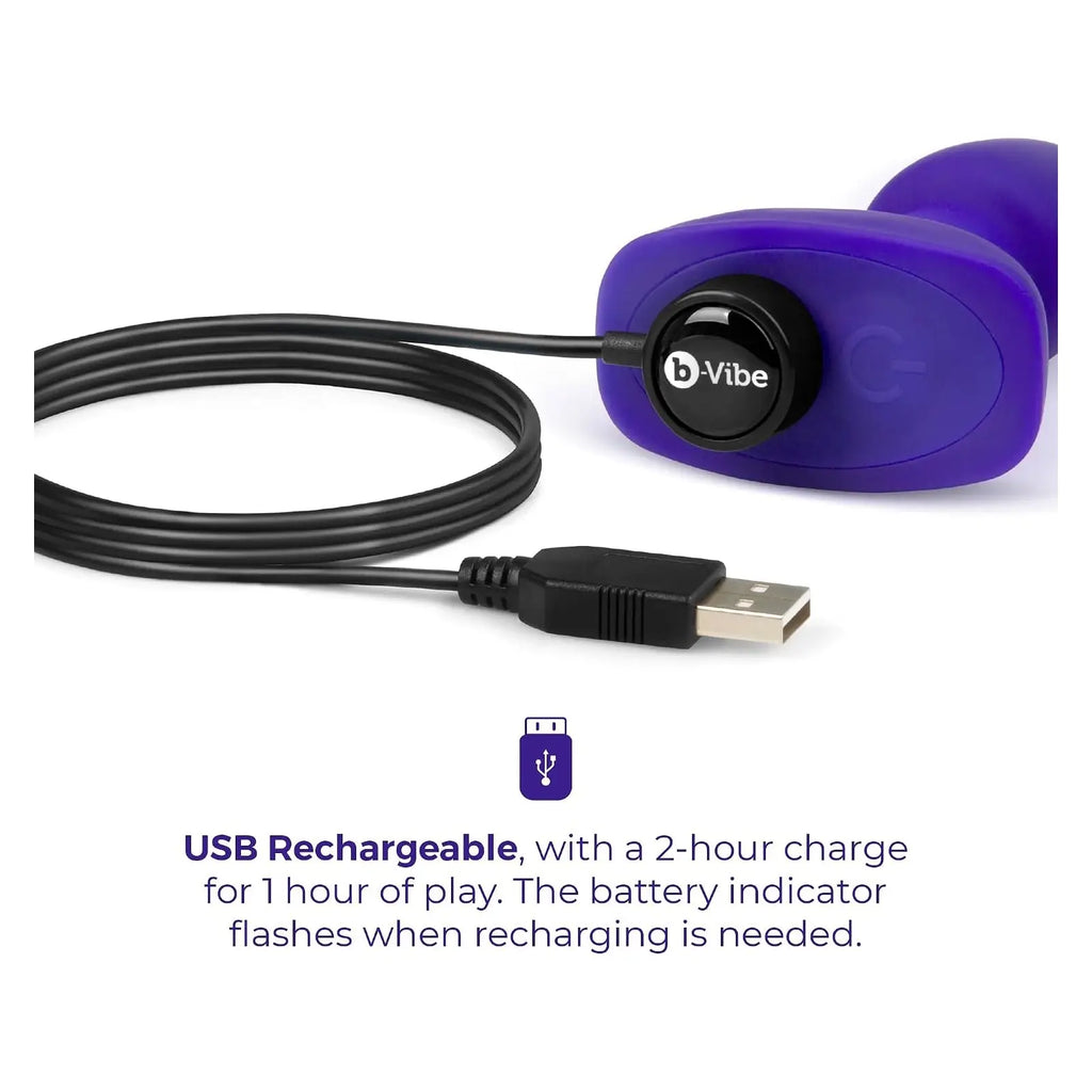 B-Vibe™ B-Vibe Rimming Plug Petite - Rotating Beads & Vibration Remote Control Small