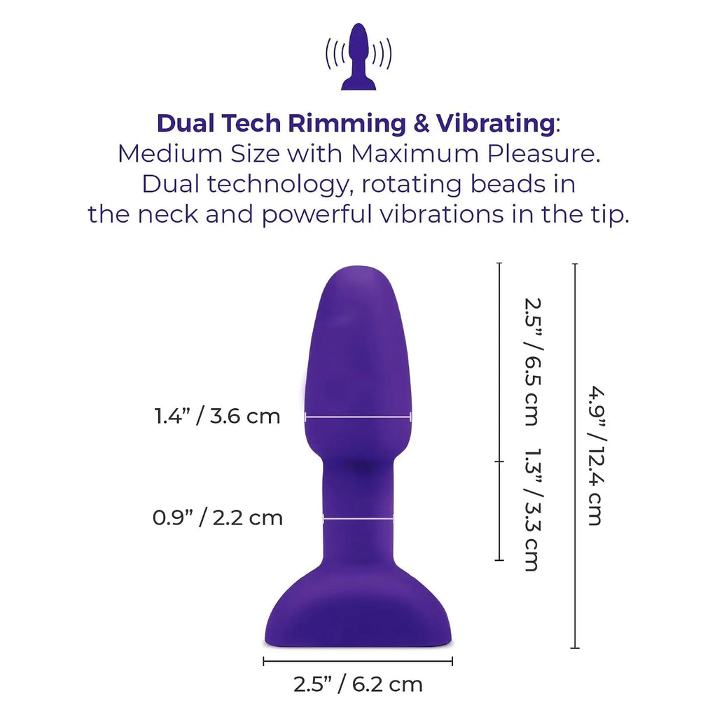 B-Vibe™ B-Vibe Rimming Plug Petite - Rotating Beads & Vibration Remote Control Small