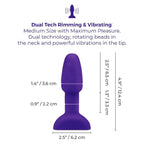 B-Vibe™ B-Vibe Rimming Plug Petite - Rotating Beads & Vibration Remote Control Small