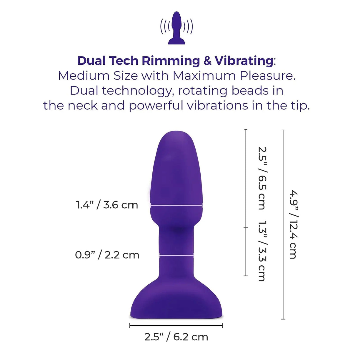 B-Vibe™ B-Vibe Rimming Plug Petite - Rotating Beads & Vibration Remote Control Small