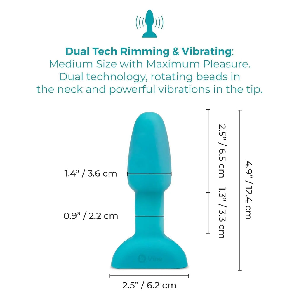 B-Vibe™ B-Vibe Rimming Plug Petite - Rotating Beads & Vibration Remote Control Small