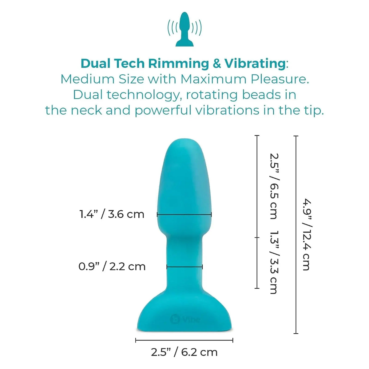 B-Vibe™ B-Vibe Rimming Plug Petite - Rotating Beads & Vibration Remote Control Small