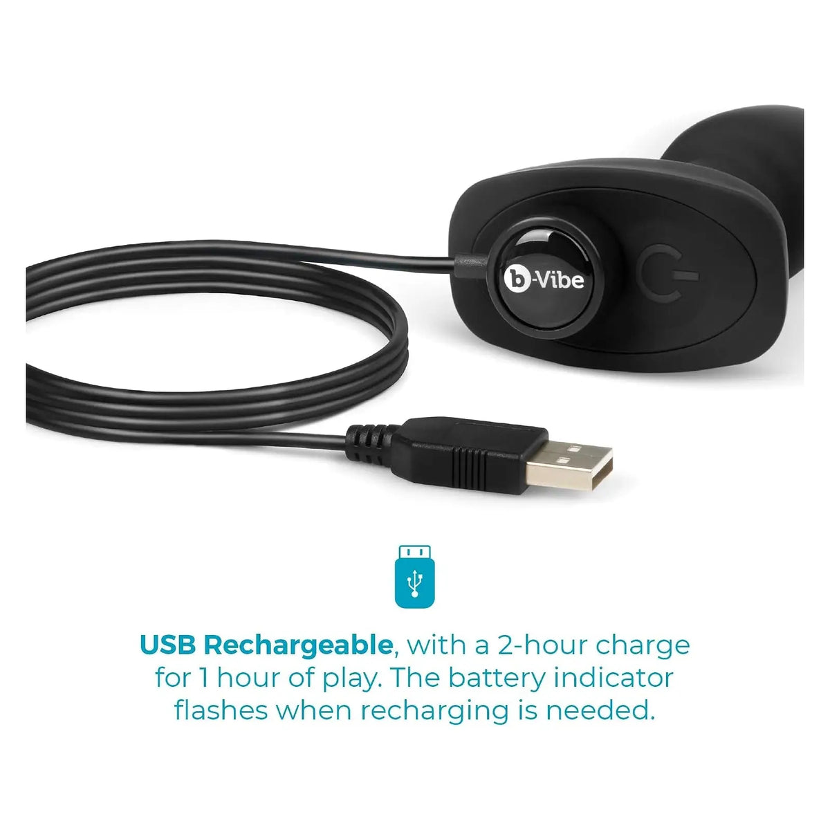 B-Vibe™ B-Vibe Rimming Plug Petite - Rotating Beads & Vibration Remote Control Small