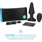 B-Vibe™ B-Vibe Rimming Plug XL with Remote - Rotating Beads & Vibration Black
