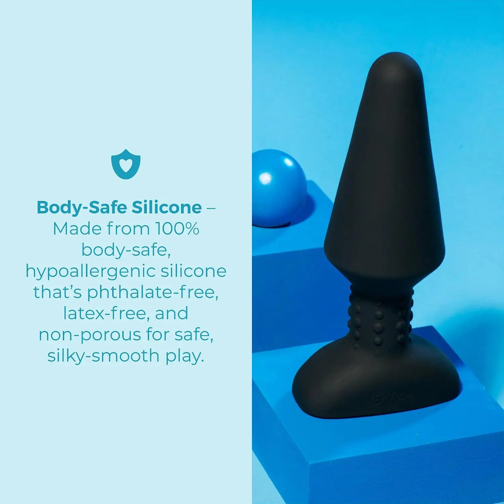 B-Vibe™ B-Vibe Rimming Plug XL with Remote - Rotating Beads & Vibration Black