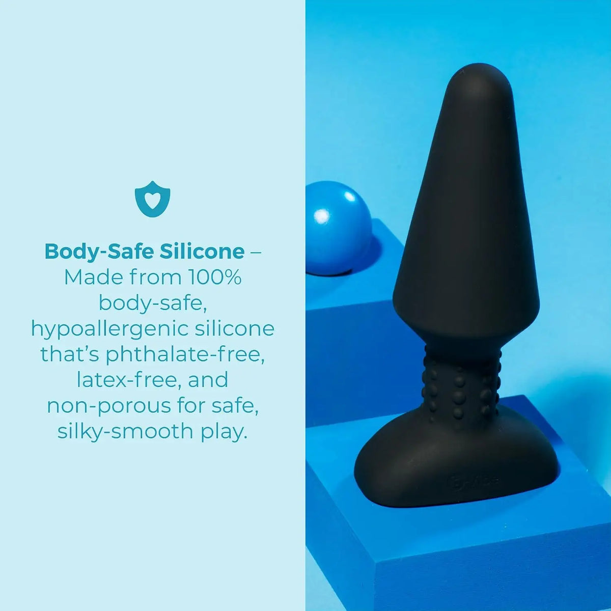 B-Vibe™ B-Vibe Rimming Plug XL with Remote - Rotating Beads & Vibration Black
