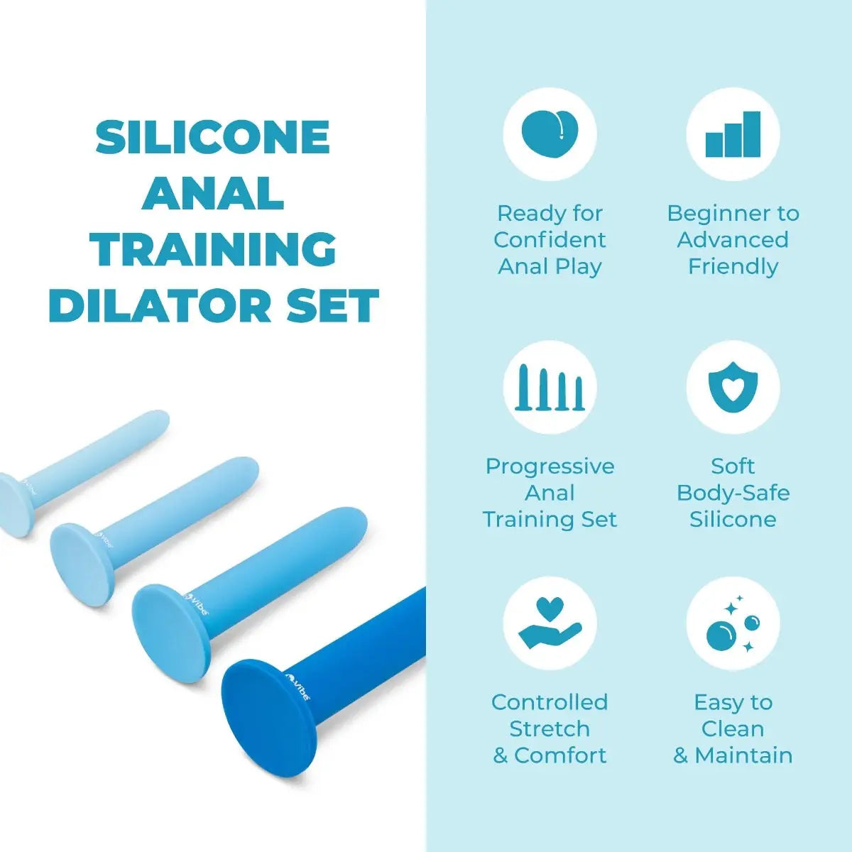 B-Vibe™ b-Vibe Silicone Anal Training Dilator Set 4-Piece Progressive Kit