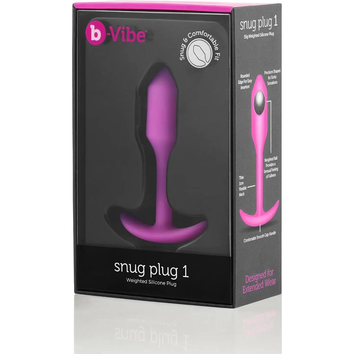 B-Vibe™ B-Vibe Snug Plug 1 (Small) - Weighted Extended-Wear Butt for Fullness