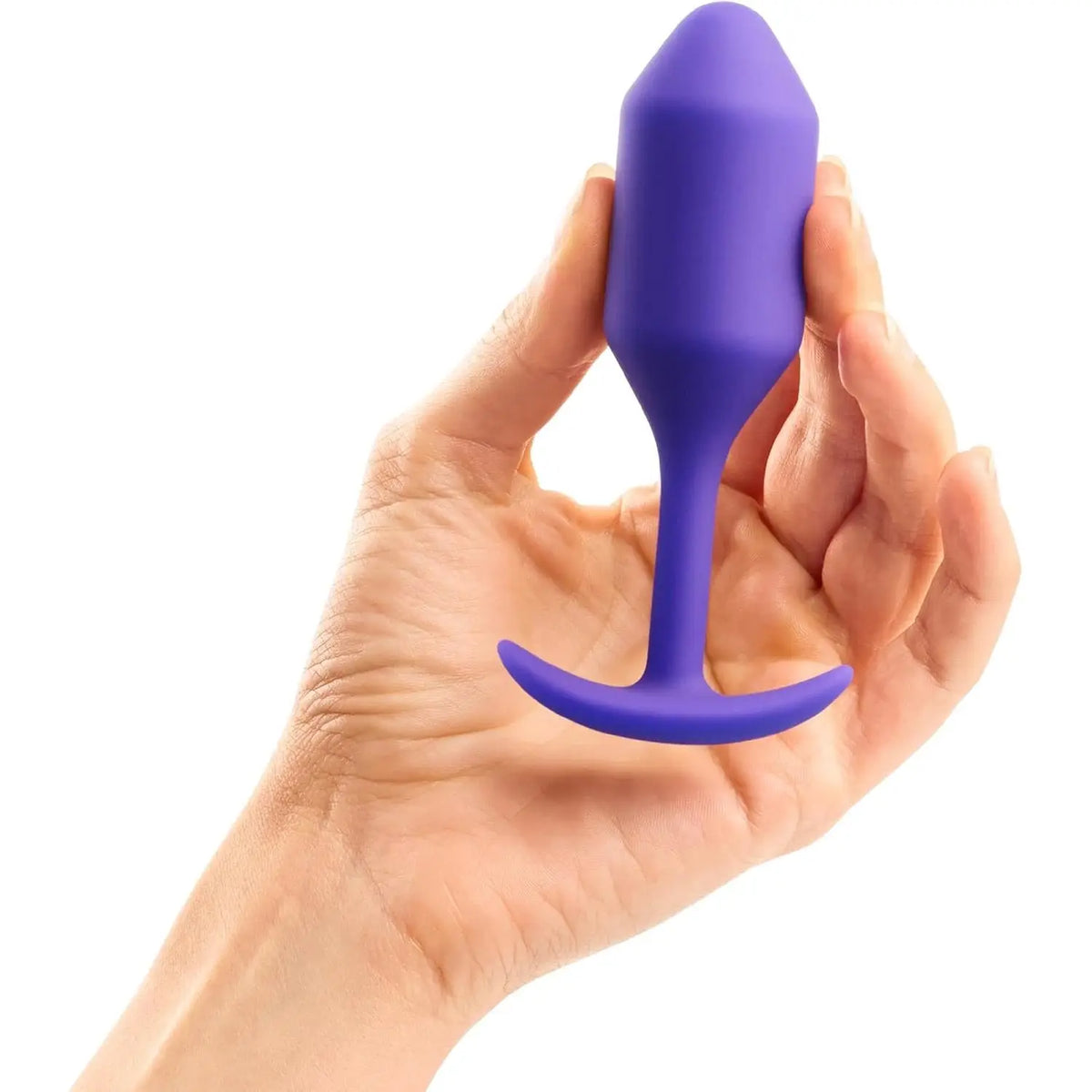 B-Vibe™ B-Vibe Snug Plug 2 (Medium) - Weighted Extended-Wear Butt for Fullness Purple