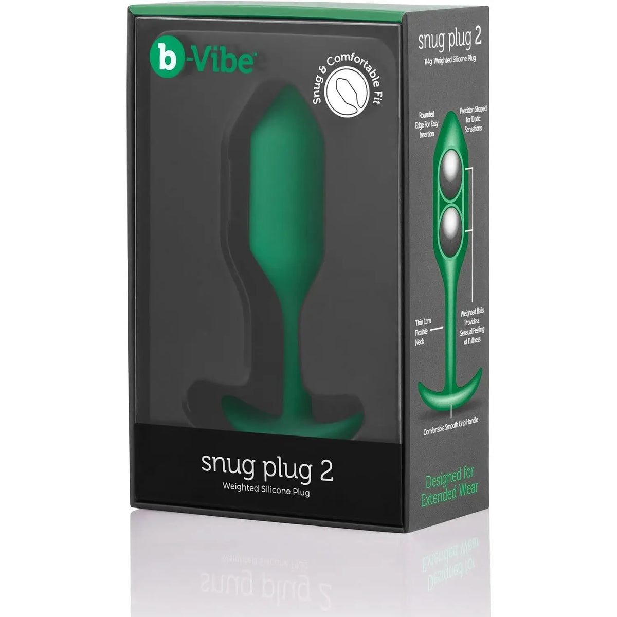 B-Vibe™ B-Vibe Snug Plug 2 (Medium) - Weighted Extended-Wear Butt for Fullness
