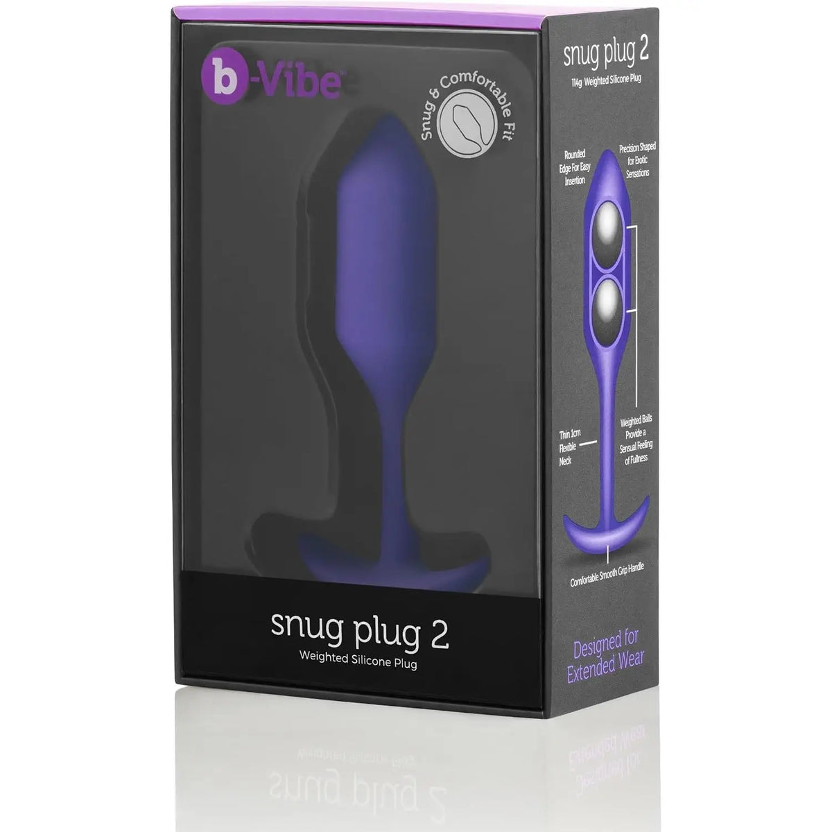B-Vibe™ B-Vibe Snug Plug 2 (Medium) - Weighted Extended-Wear Butt for Fullness