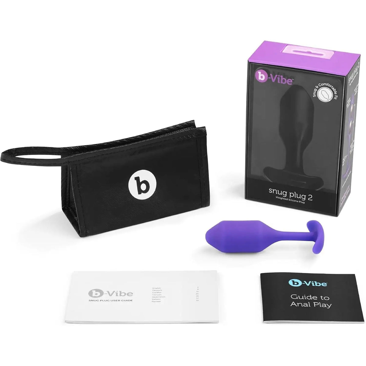 B-Vibe™ B-Vibe Snug Plug 2 (Medium) - Weighted Extended-Wear Butt for Fullness