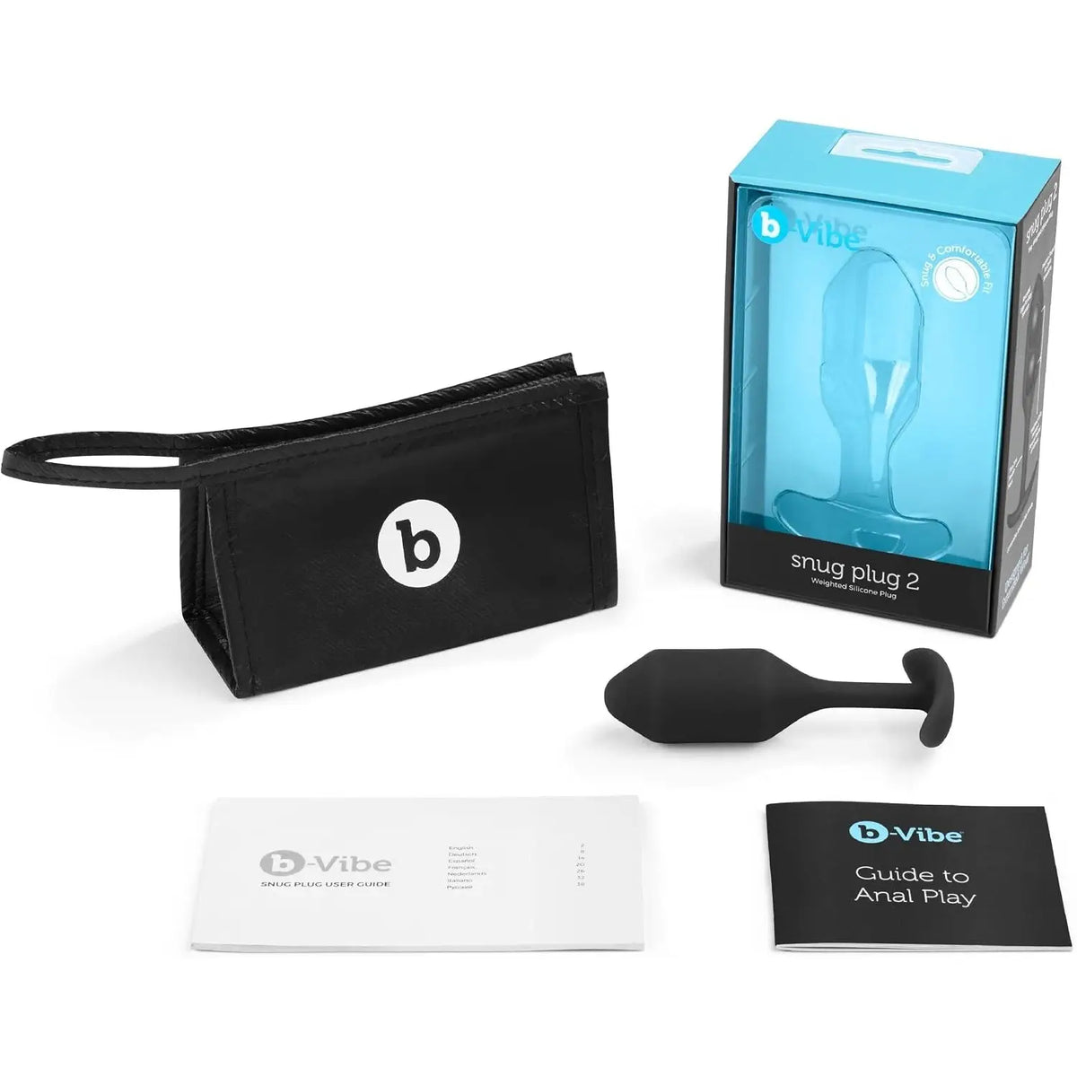 B-Vibe™ B-Vibe Snug Plug 2 (Medium) - Weighted Extended-Wear Butt for Fullness