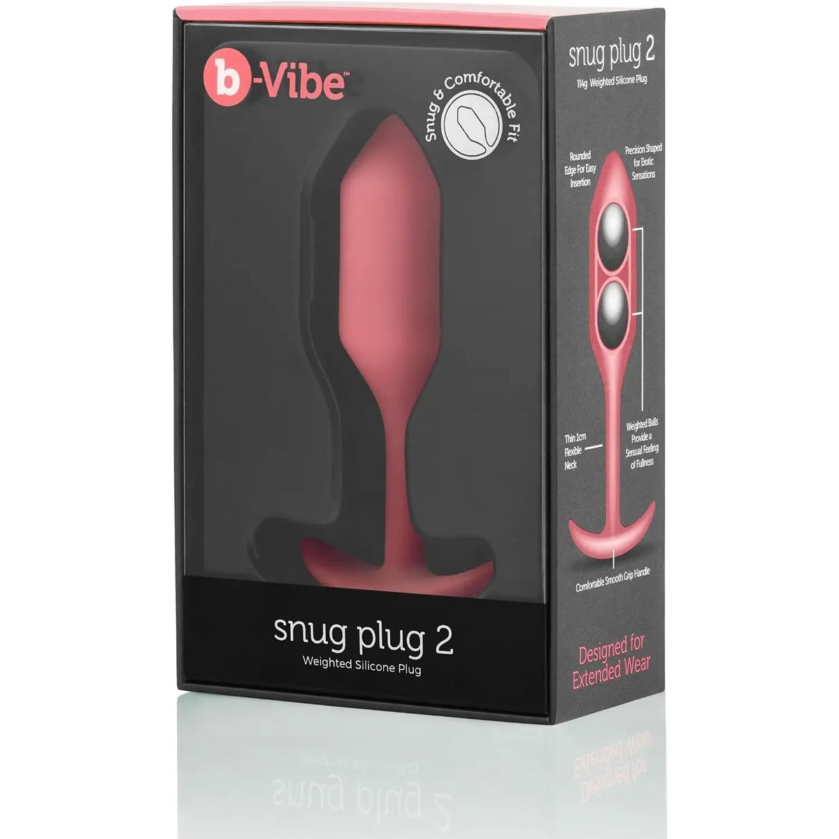 B-Vibe™ B-Vibe Snug Plug 2 (Medium) - Weighted Extended-Wear Butt for Fullness