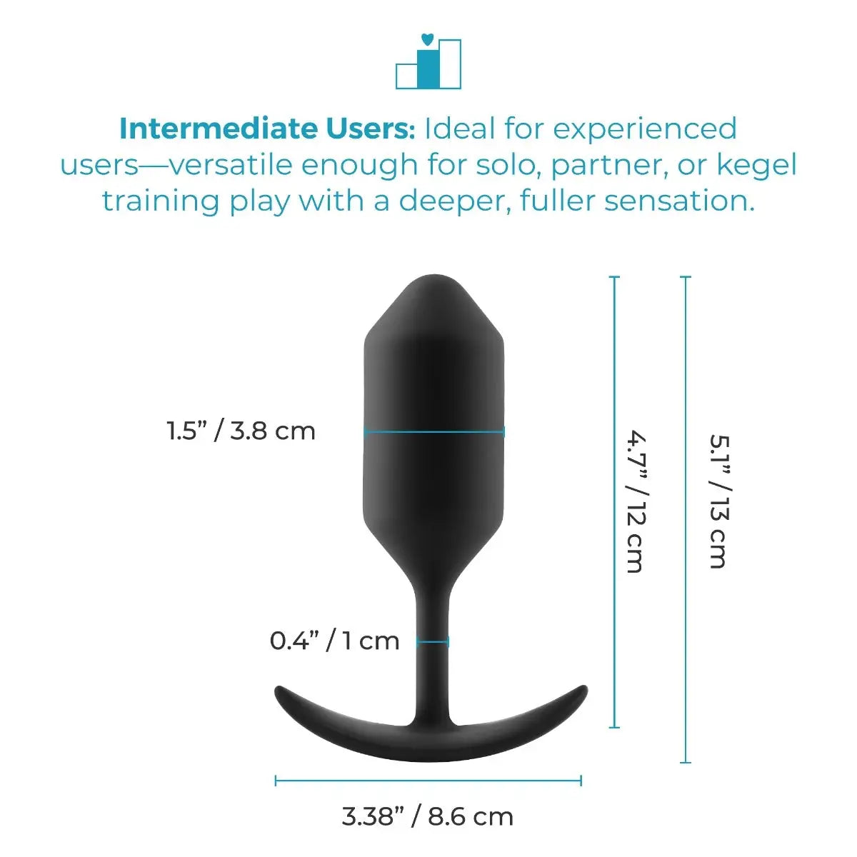 B-Vibe™ B-Vibe Snug Plug 3 (Large) - Weighted Extended-Wear Butt for Fullness