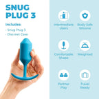 B-Vibe™ B-Vibe Snug Plug 3 (Large) - Weighted Extended-Wear Butt for Fullness