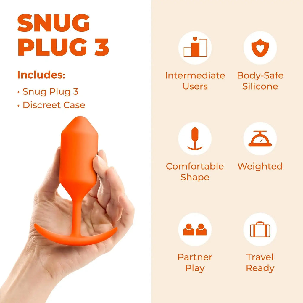 B-Vibe™ B-Vibe Snug Plug 3 (Large) - Weighted Extended-Wear Butt for Fullness