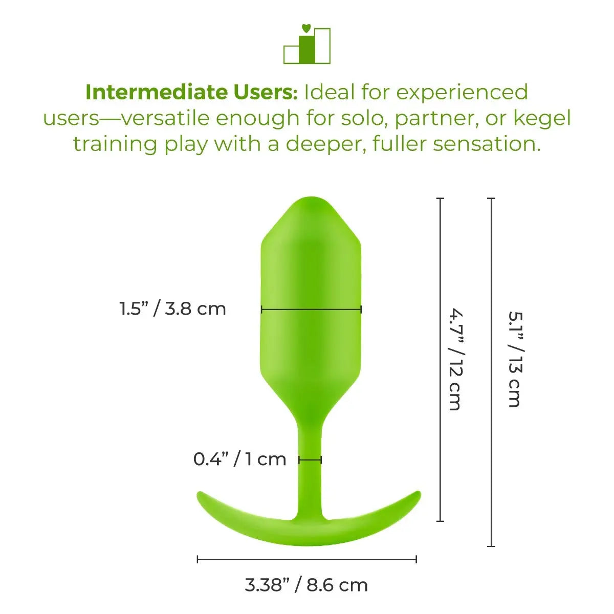 B-Vibe™ B-Vibe Snug Plug 3 (Large) - Weighted Extended-Wear Butt for Fullness
